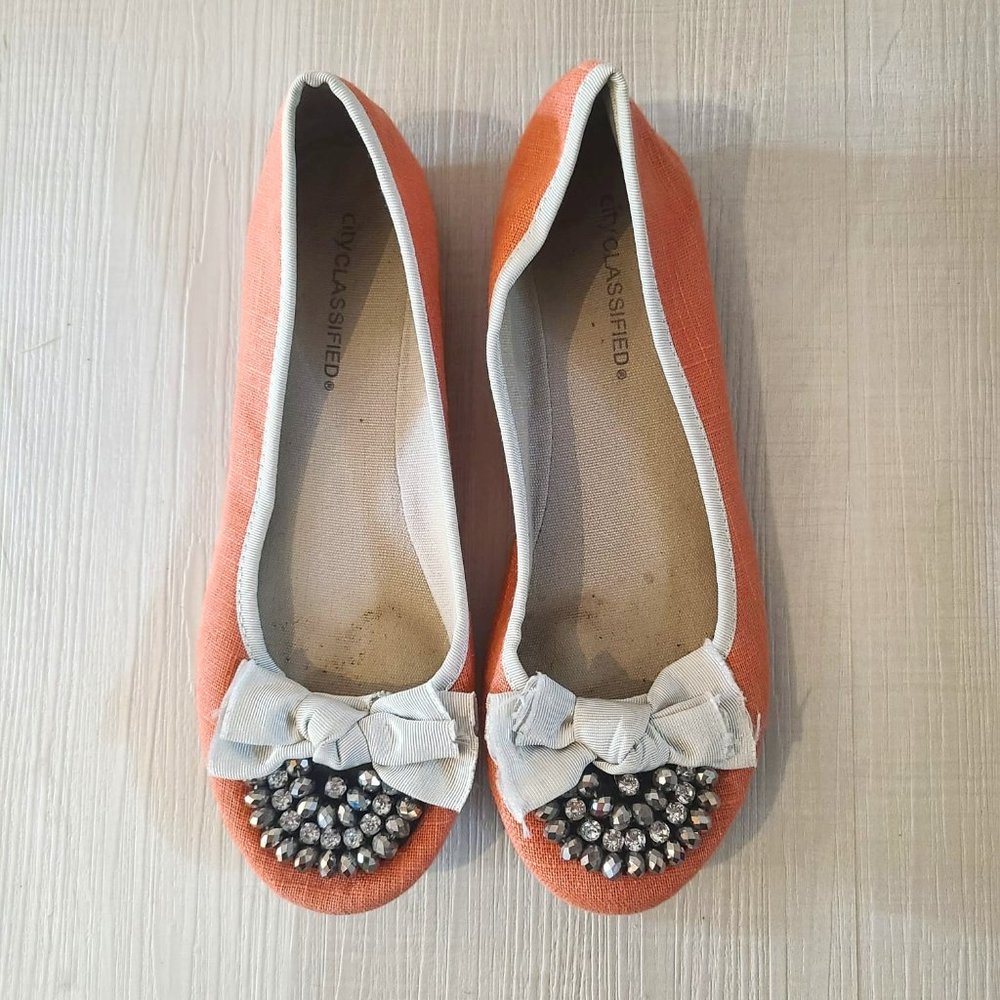 FREE⭐️ City Classified Women's Peachy Bowknot Beaded Ballet Flats